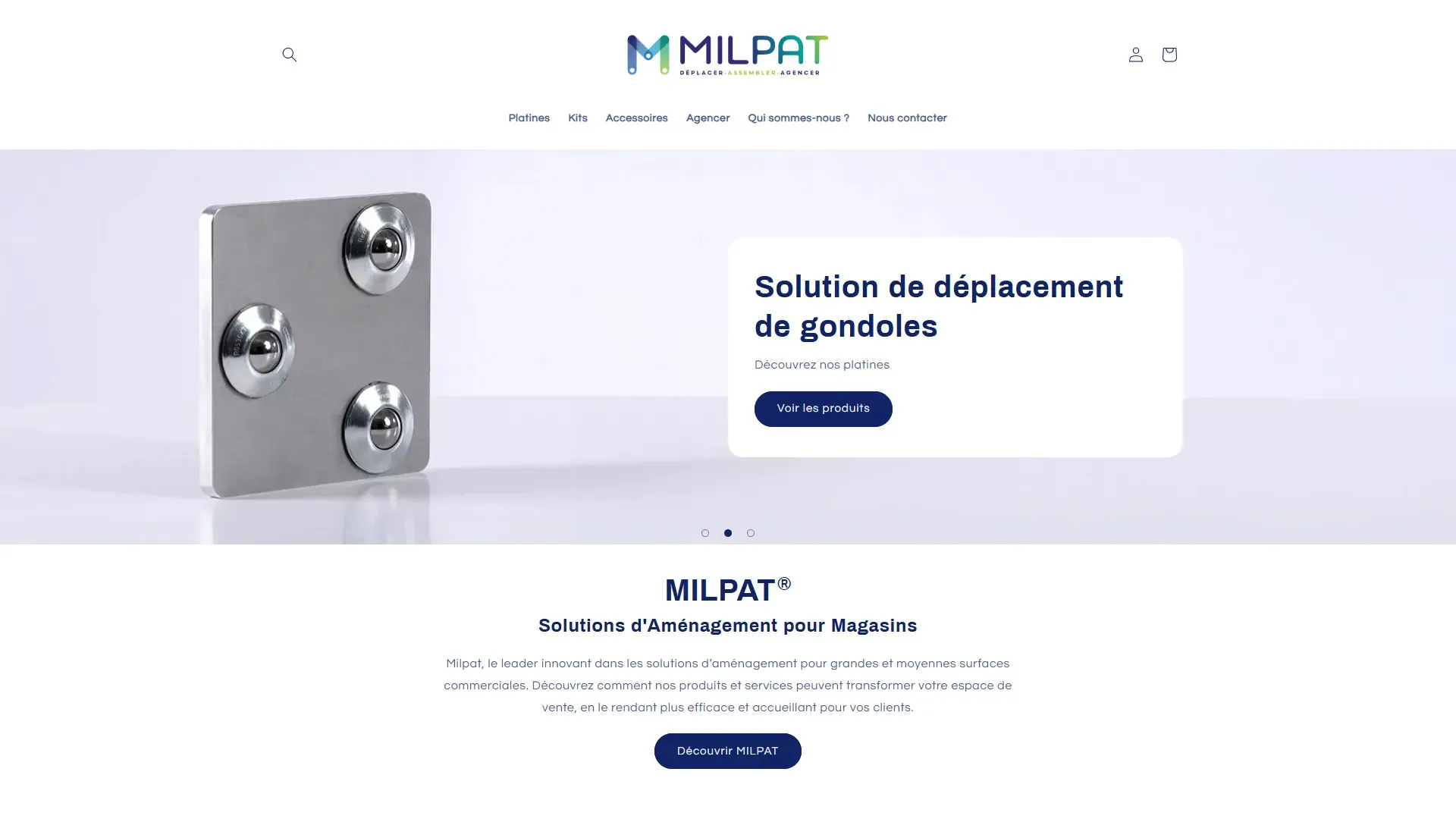 Page d'accueil du site Milpat