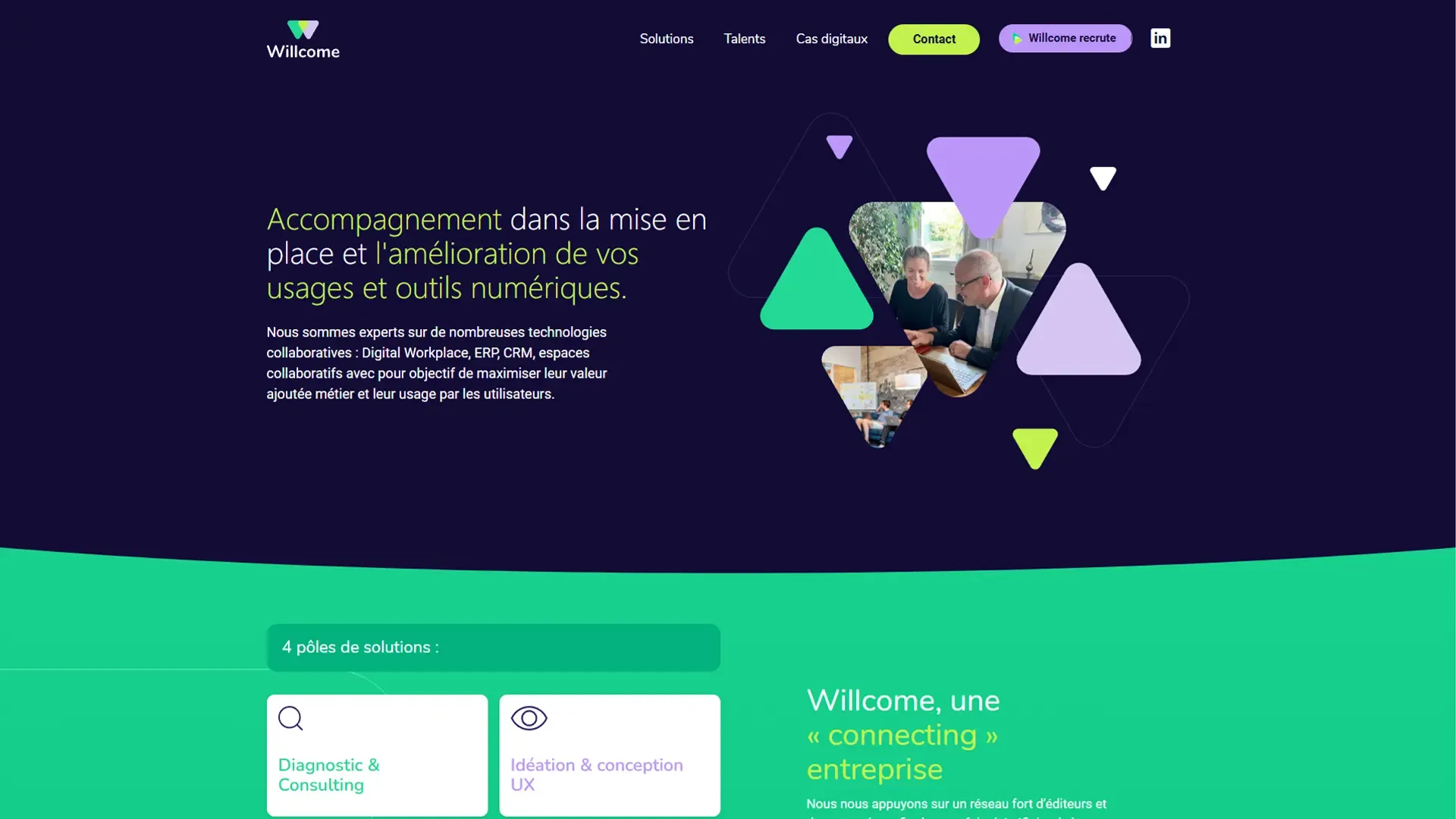 Page d'accueil du site Willcome
