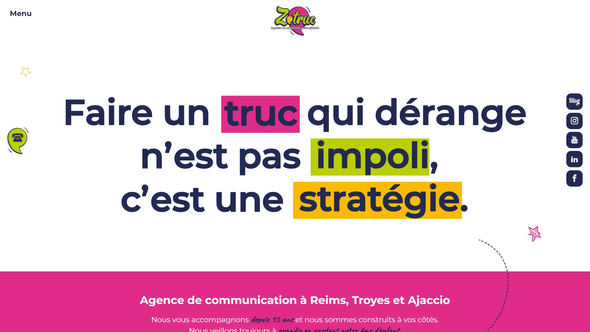 Page d'accueil du site Zetruc