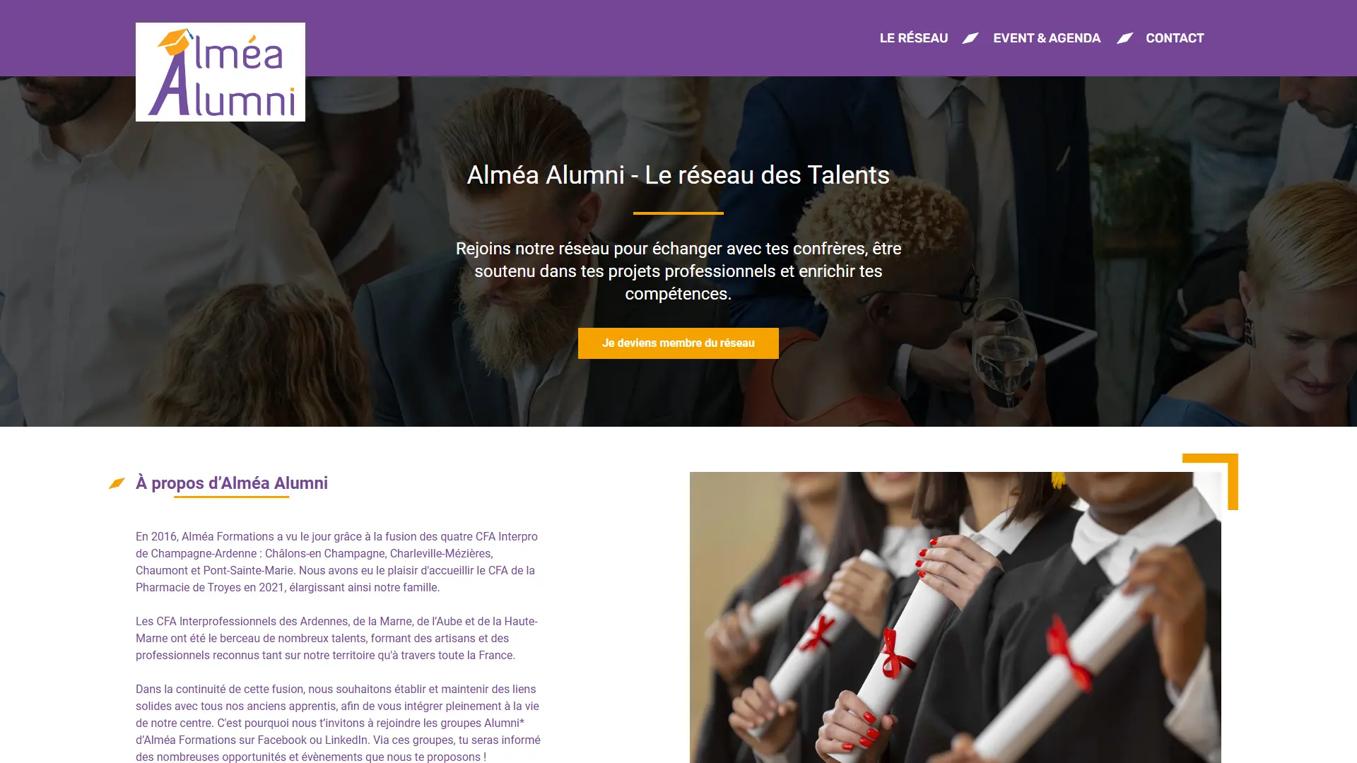 Site Alméa Alumni créé par Hugo Duterque