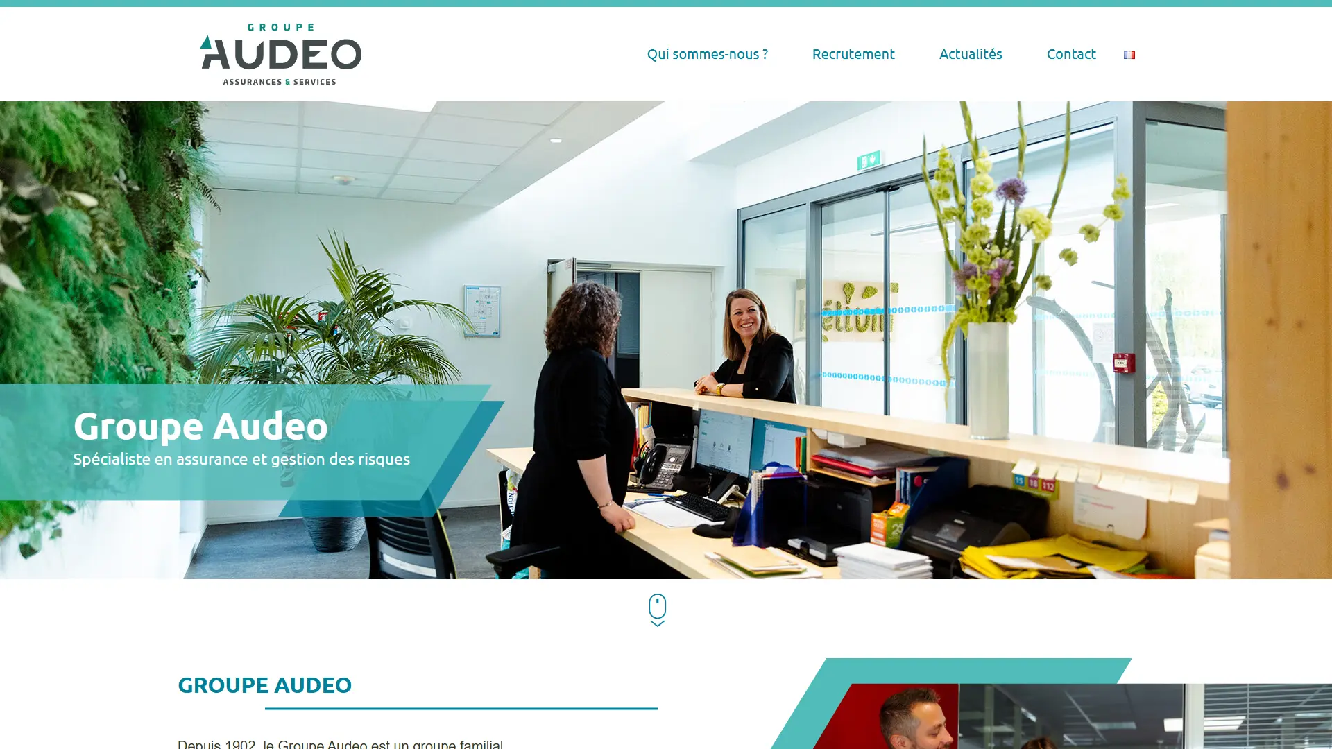 Site Groupe Audeo créé par Hugo Duterque