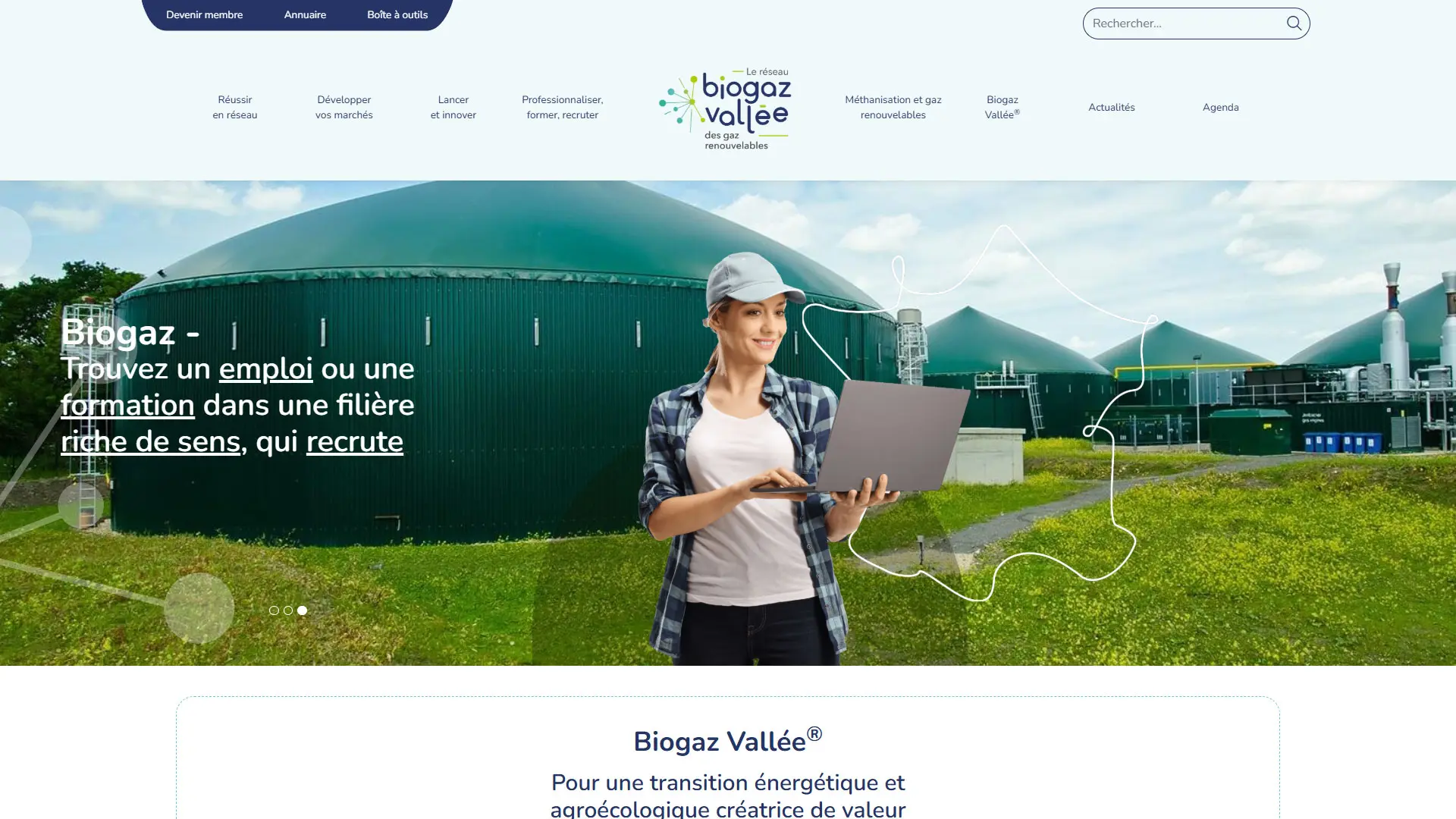 Site Biogaz Vallée créé par Hugo Duterque