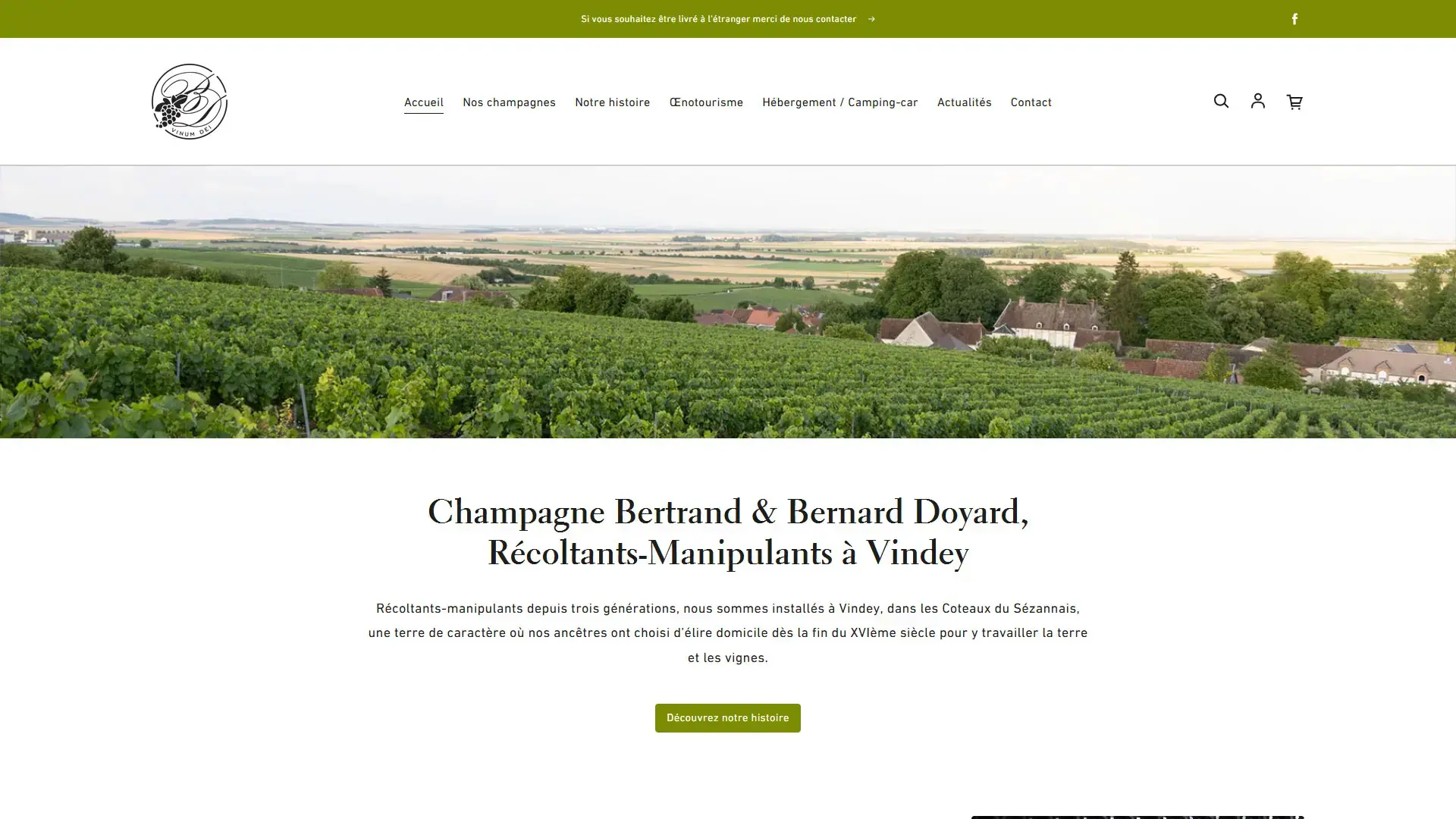 Site Champagne Bertrand &amp; Bernard Doyard créé par Hugo Duterque