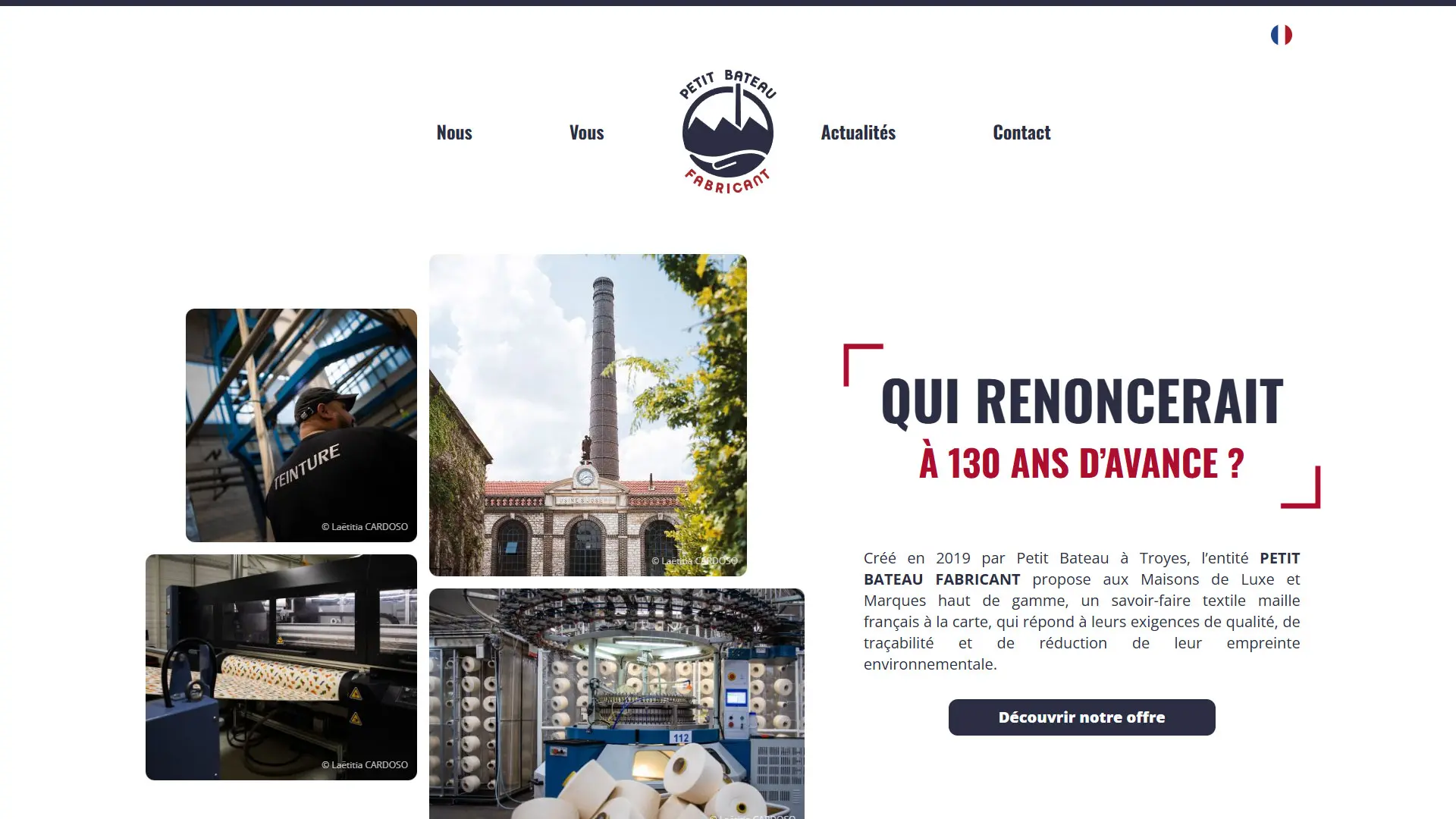 Site Petit Bateau Fabricant créé par Hugo Duterque