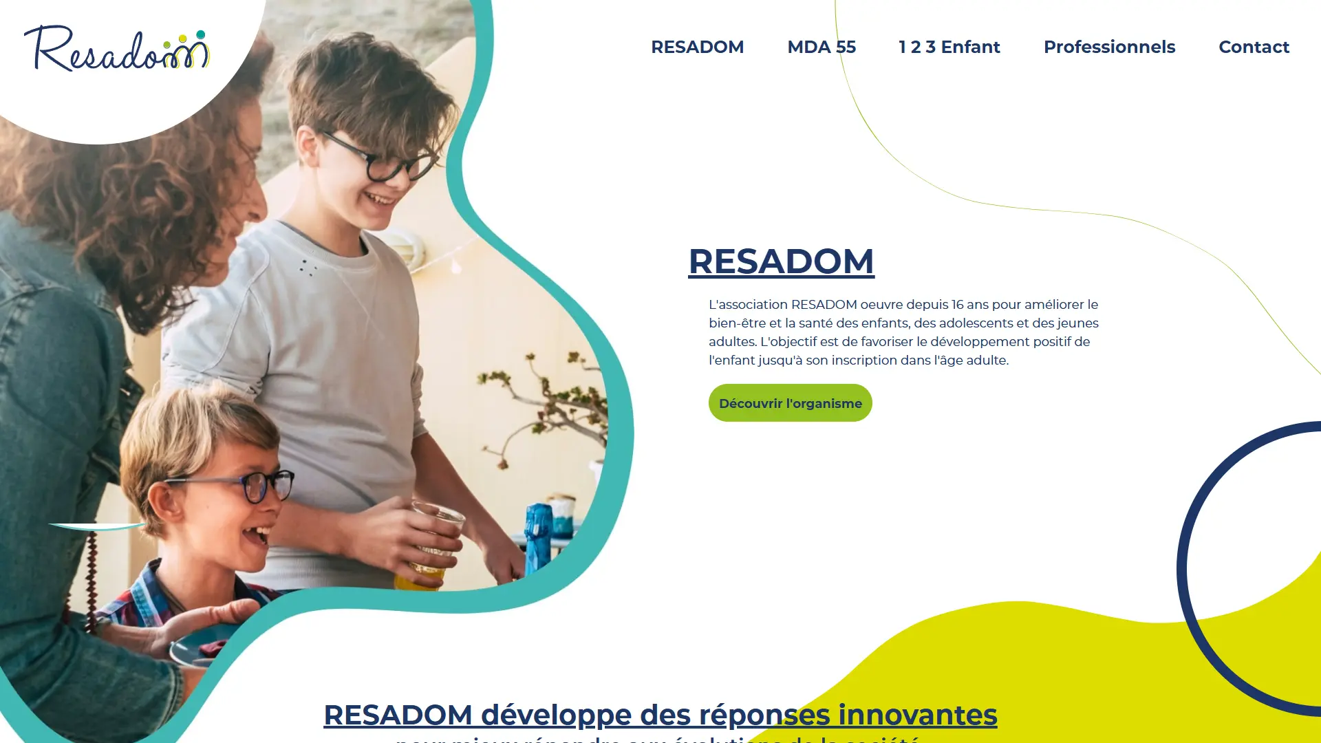 Site Resadom créé par Hugo Duterque