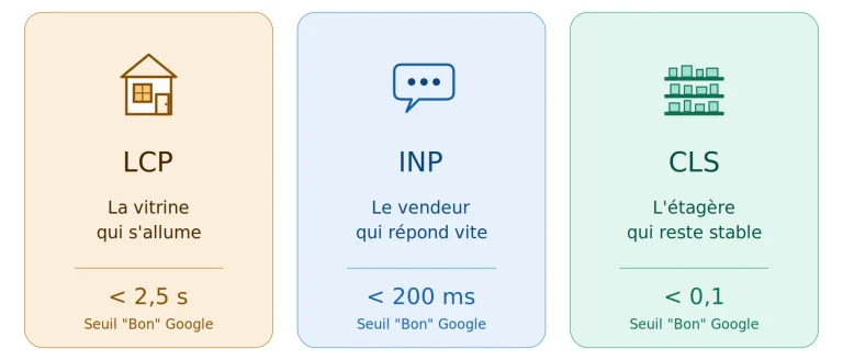 Core Web Vitals 2026 : INP, LCP et CLS expliqués sans jargon